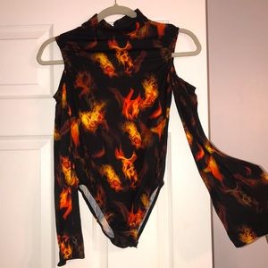 Flame bodysuit top